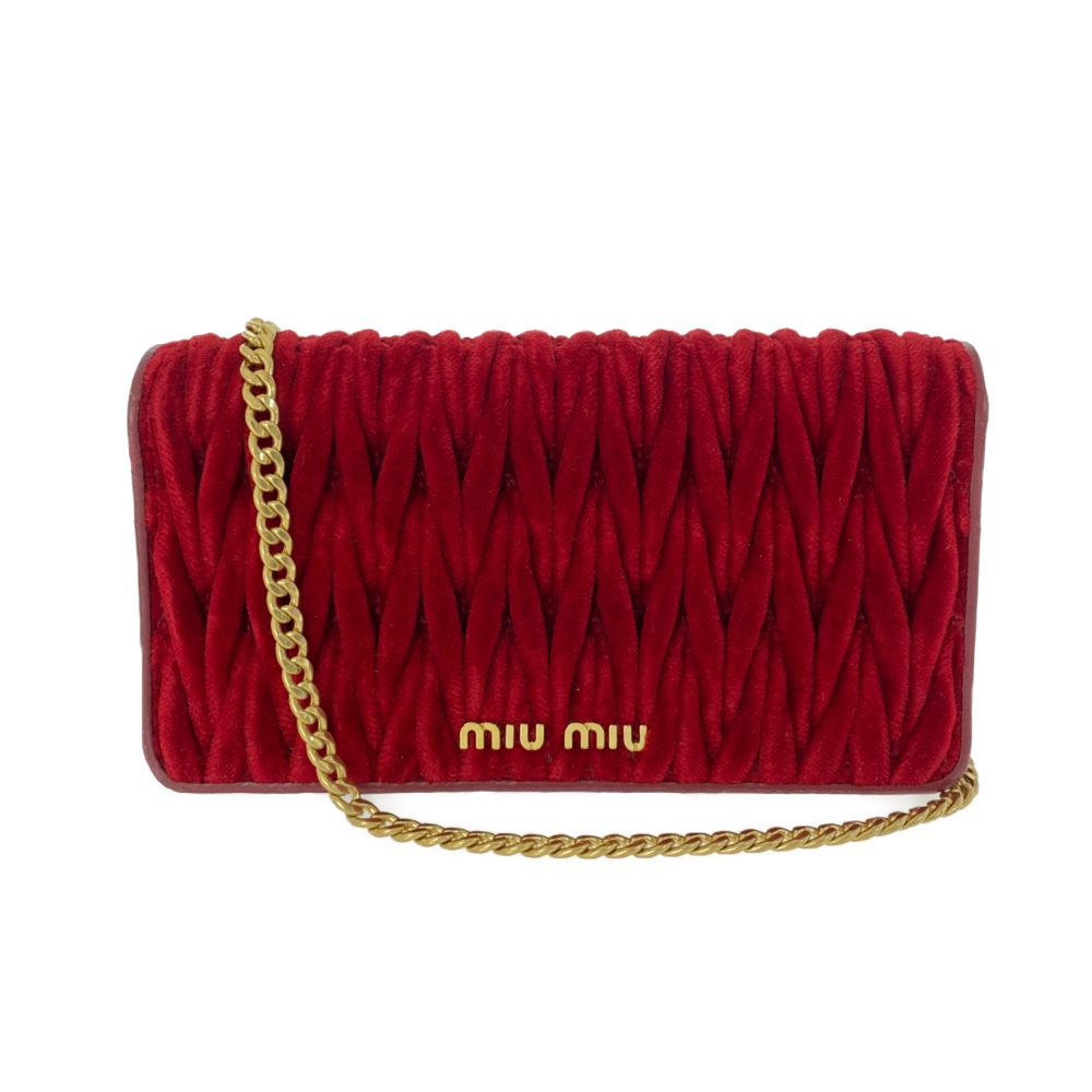 楽天市場】ミュウミュウ マテラッセ・ベロア・チェーンウォレット