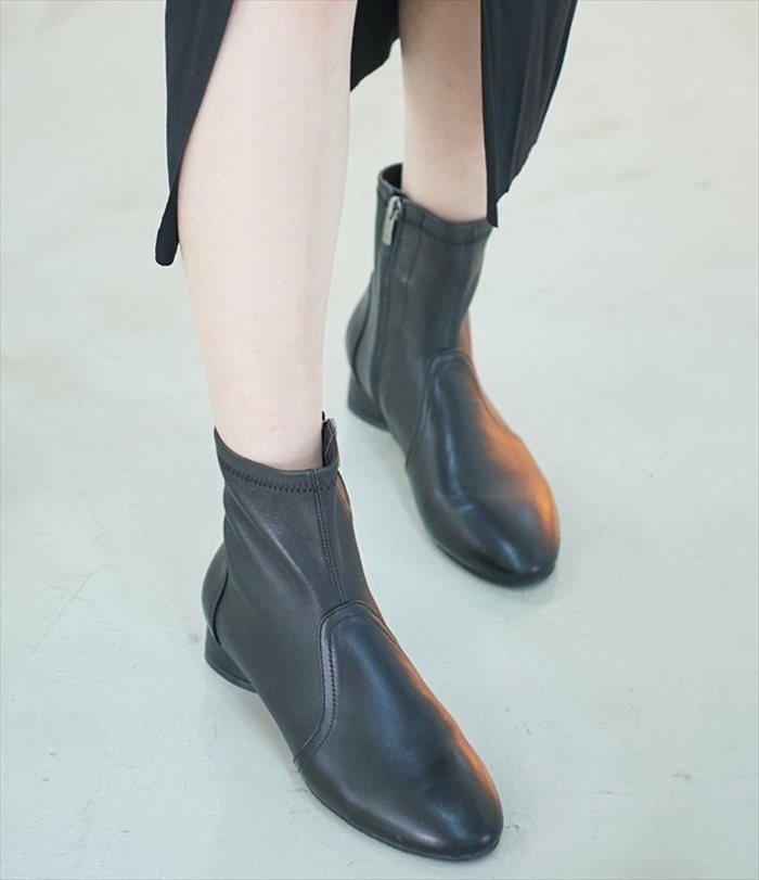 楽天市場】本革 ラム革 ショートブーツ 太ヒール ローヒール