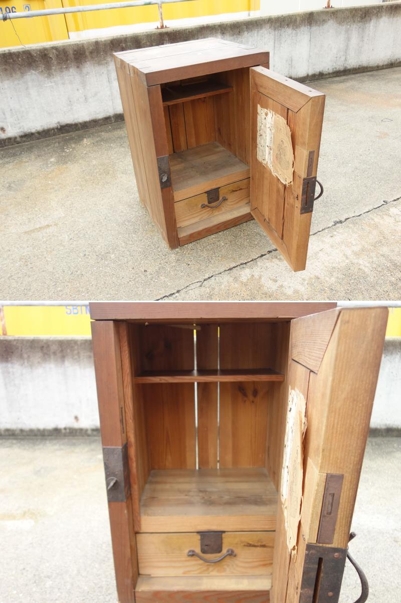 楽天市場】【中古】K▽木製 金庫 道具箱 古い家具 木箱 鍵付き □大型