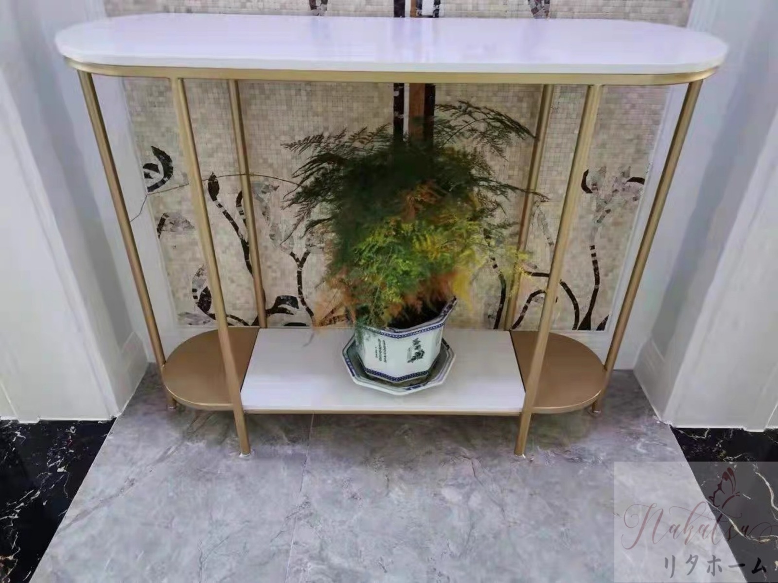 楽天市場】A001246高級人造大理石サイドテーブル コンソールテーブル