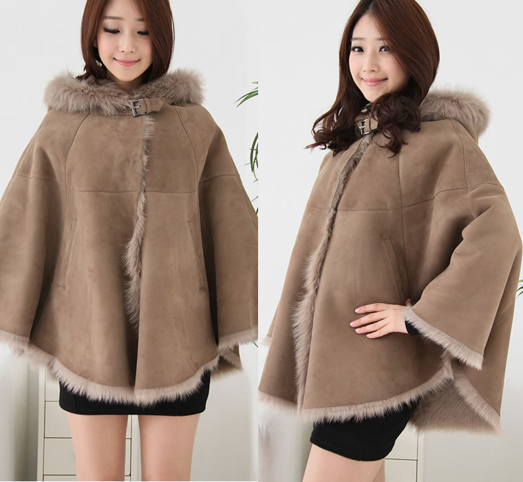 楽天市場】4フックムートンポンチョ ムートン コート ムートンコート