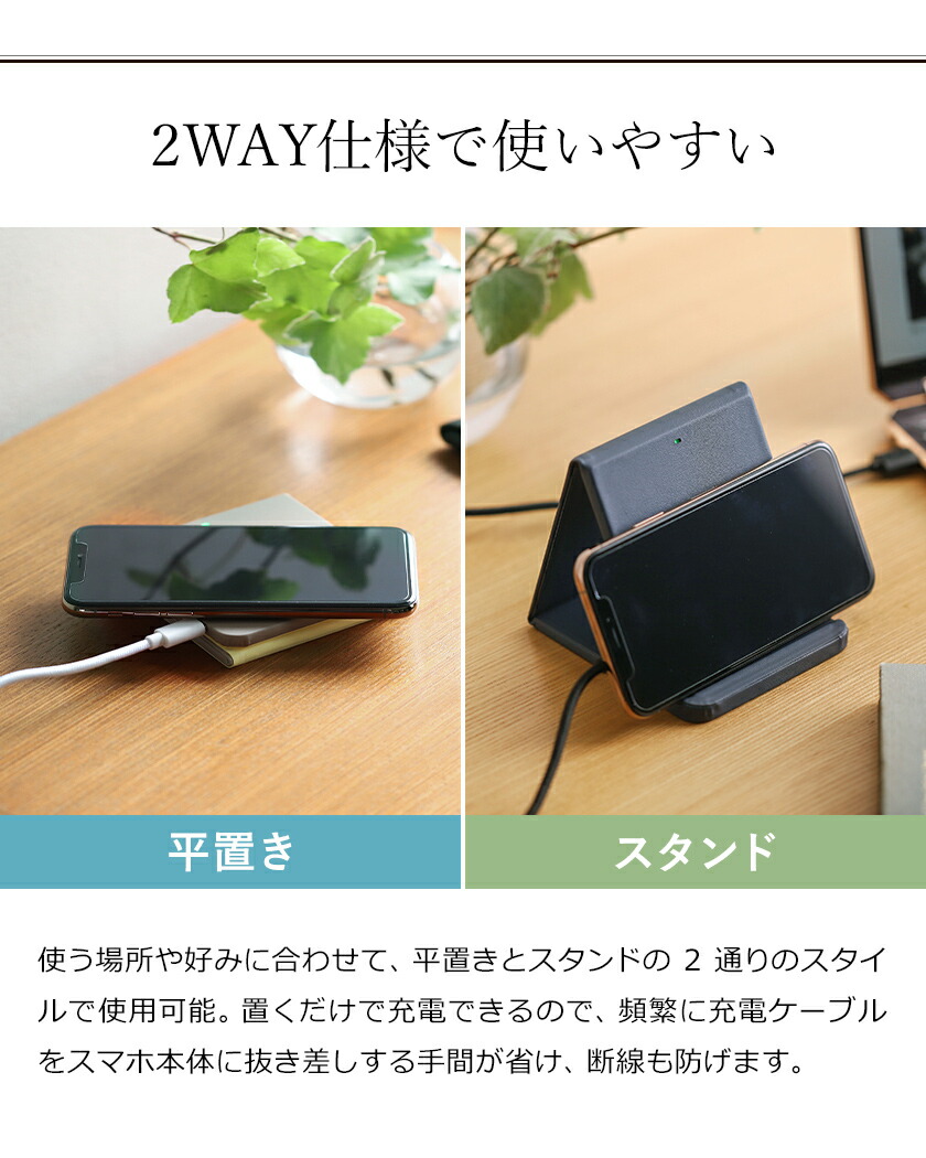 楽天市場】ワイヤレス充電器 Qi 置くだけ充電 スマホ充電 ブルーノ