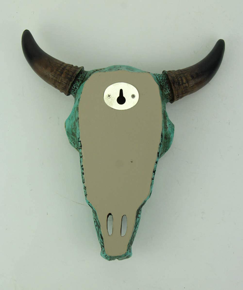 楽天市場】ターコイズ色花柄が刻まれたブル（雄牛）スカル頭蓋骨 壁