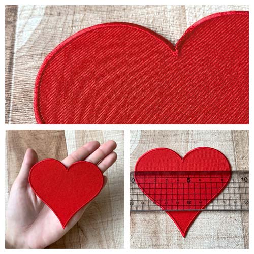 楽天市場】【大きめ ワッペン】ハート 約9cm×8.2cm アイロン接着OK