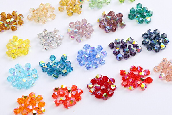 楽天市場】ガラスビーズ ガラスクリアビーズ ソロバンカット 4mm AB