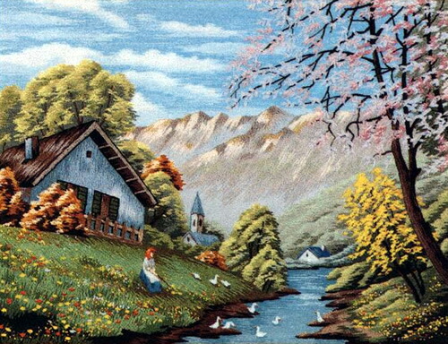 楽天市場】東京文化刺繍キット No462 山の春（4号） : ビワミンと文化