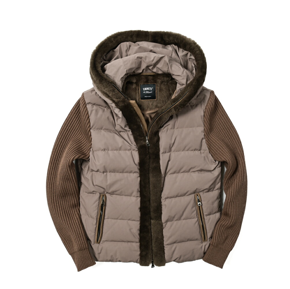 楽天市場】エンメティ EMMETI ムートンダウンジャケット フード付き 異