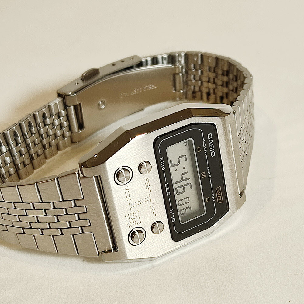 楽天市場】CASIO PREMIUM A1100D-1JF SILVER52QS-14B 復刻 デジタル