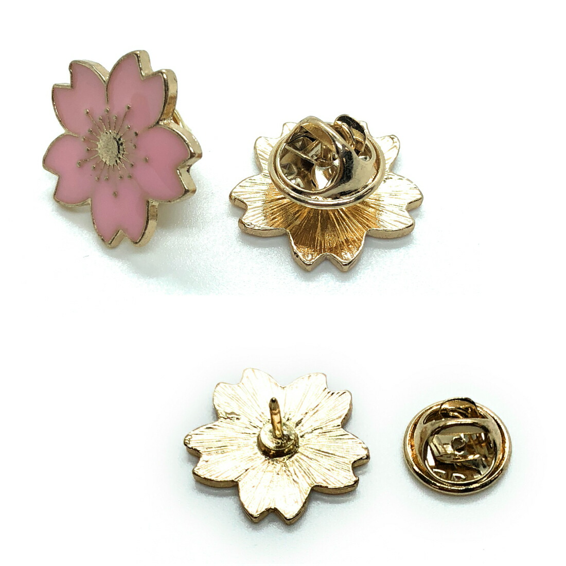 楽天市場】同色2個セット さくらモチーフ ピンバッジ 花 校章風