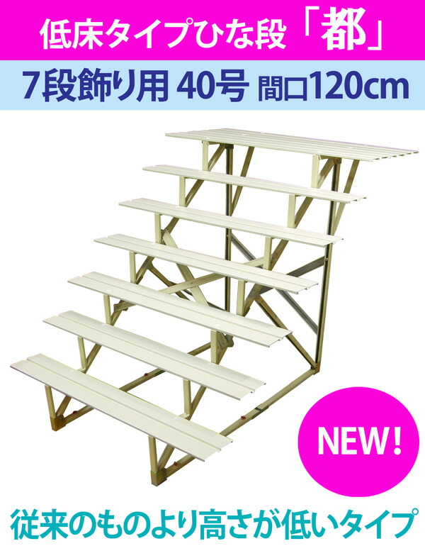 楽天市場】雛人形 七段飾り用 雛段 40号-7 低床タイプ [都] 横幅120cm