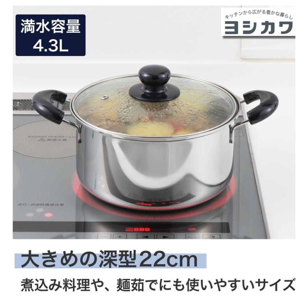 楽天市場】燕三条 選べる2size ガラス蓋 両手鍋 [浅型20cm/深型22cm