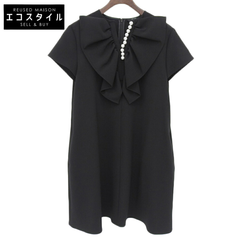 ヨーコチャン パール コクーン ワンピース ブラック 38 ⭐︎ 美品