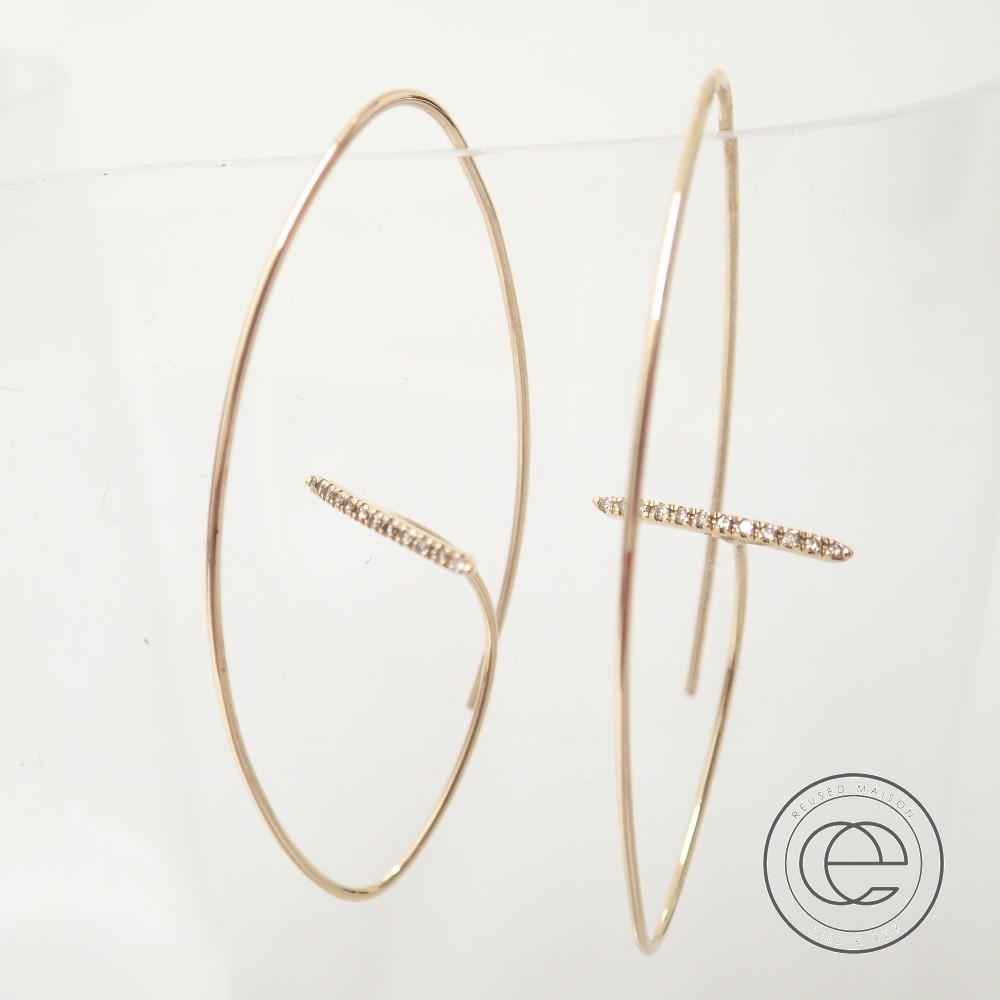 お値下げ！HIROTAKAのロングバーダイヤモンドピアス タイムセール