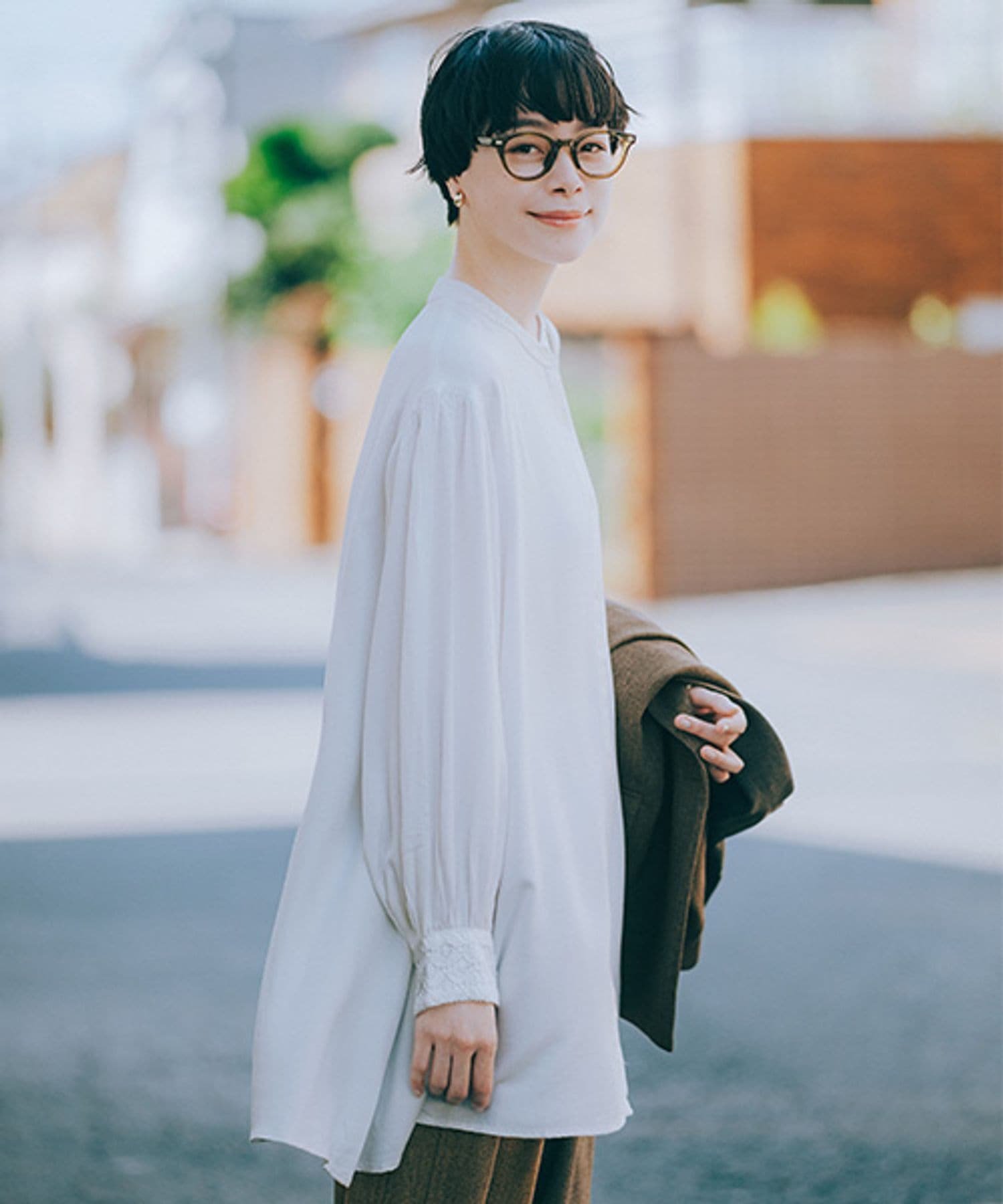 studio CLIP｜インドレース襟チュニックブラウス《オケージョン2025AW