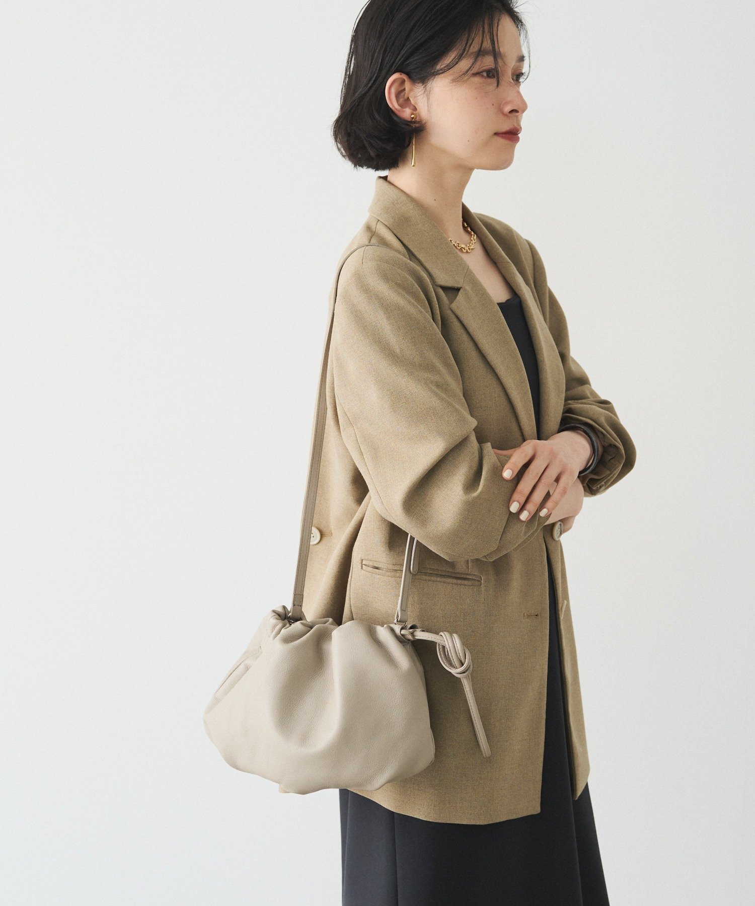 russet｜レザー巾着4WAYショルダーバッグ | Rakuten Fashion(楽天