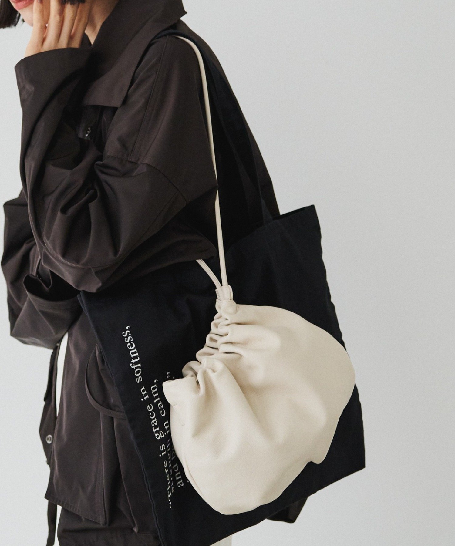 russet｜レザー巾着4WAYショルダーバッグ | Rakuten Fashion(楽天