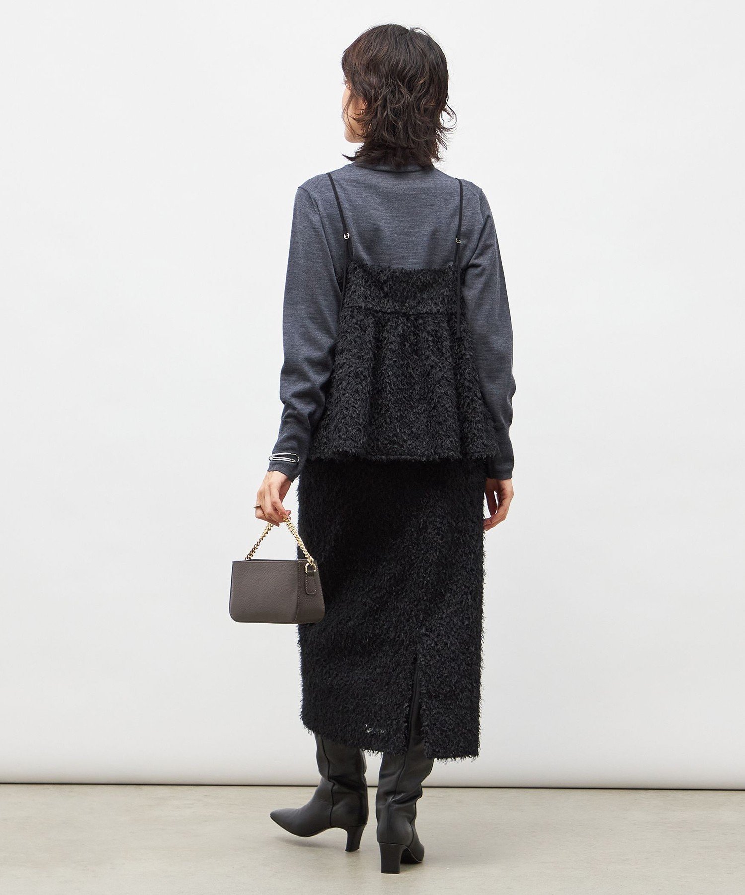 NOLLEY'S｜《セットアップ対応》ウォッシャブルフェザーチュールキャミ