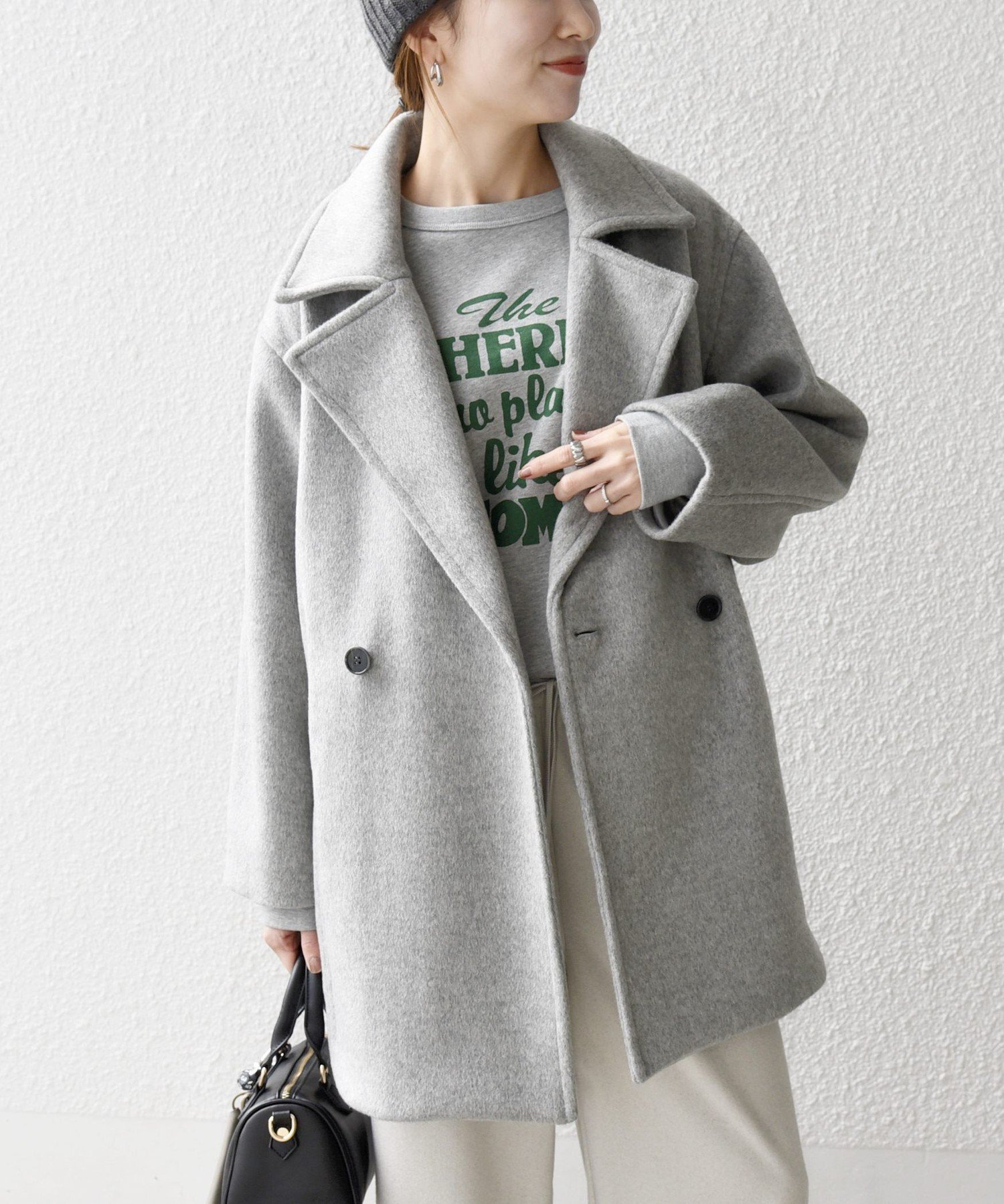 SHIPS｜SHIPS any: ウール コクーン テーラード ショート コート 25AW