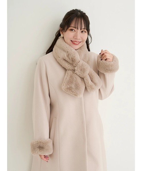 Re-J&SUPURE｜ファーティペット付きロングコート | Rakuten Fashion