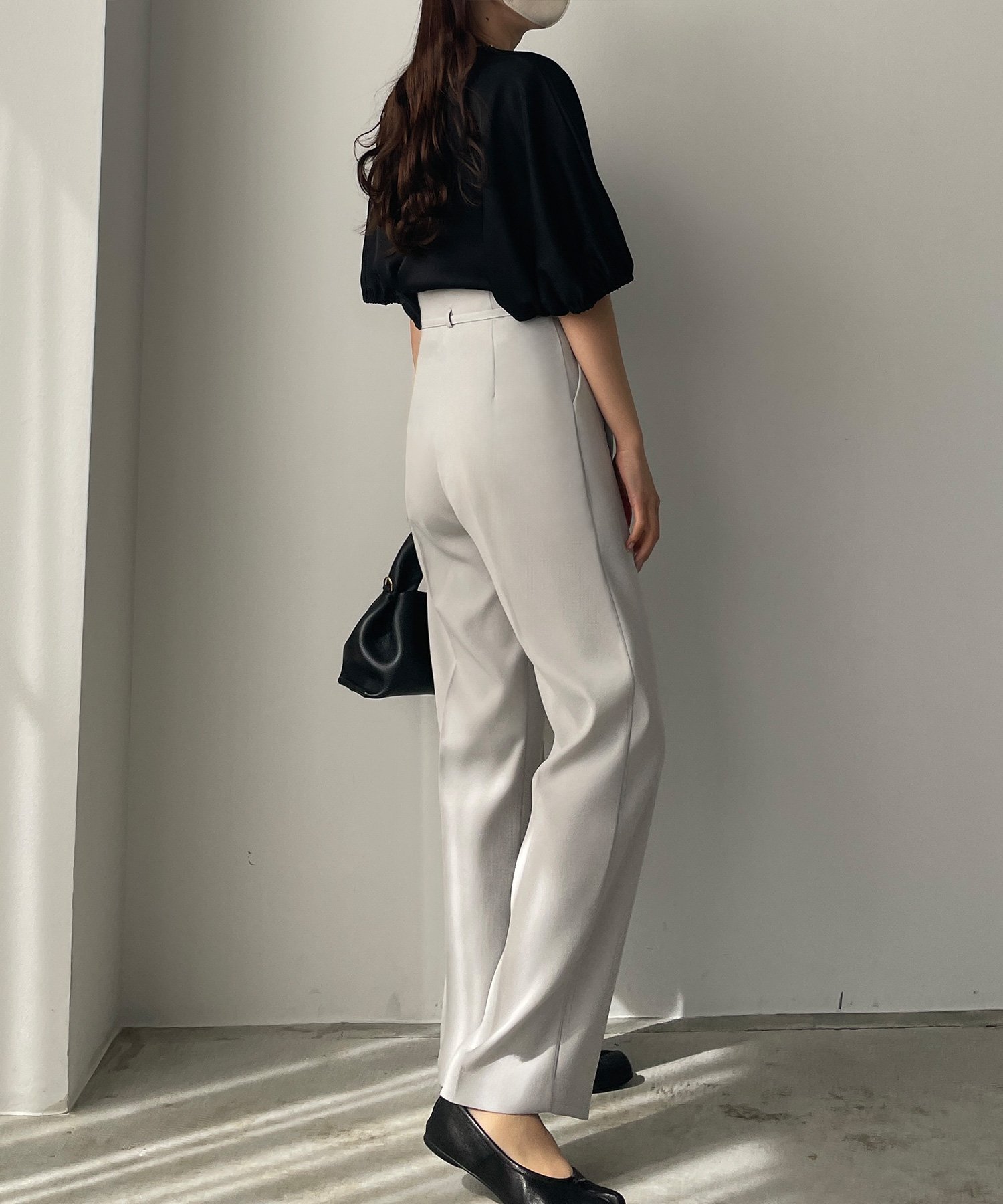 JUNOAH｜ベルト付ハイウエストパンツ | Rakuten Fashion(楽天