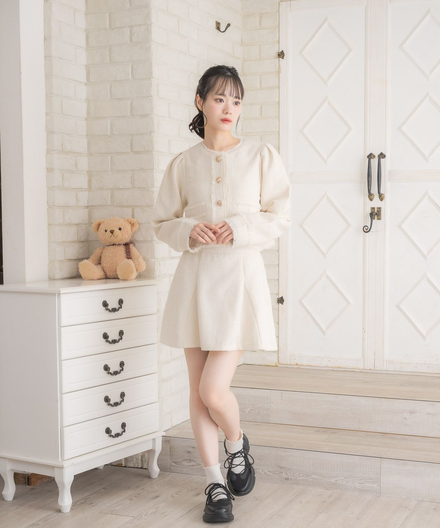 RETRO GIRL｜【セットアップ対応】プレート付ラメツイードJK | Rakuten