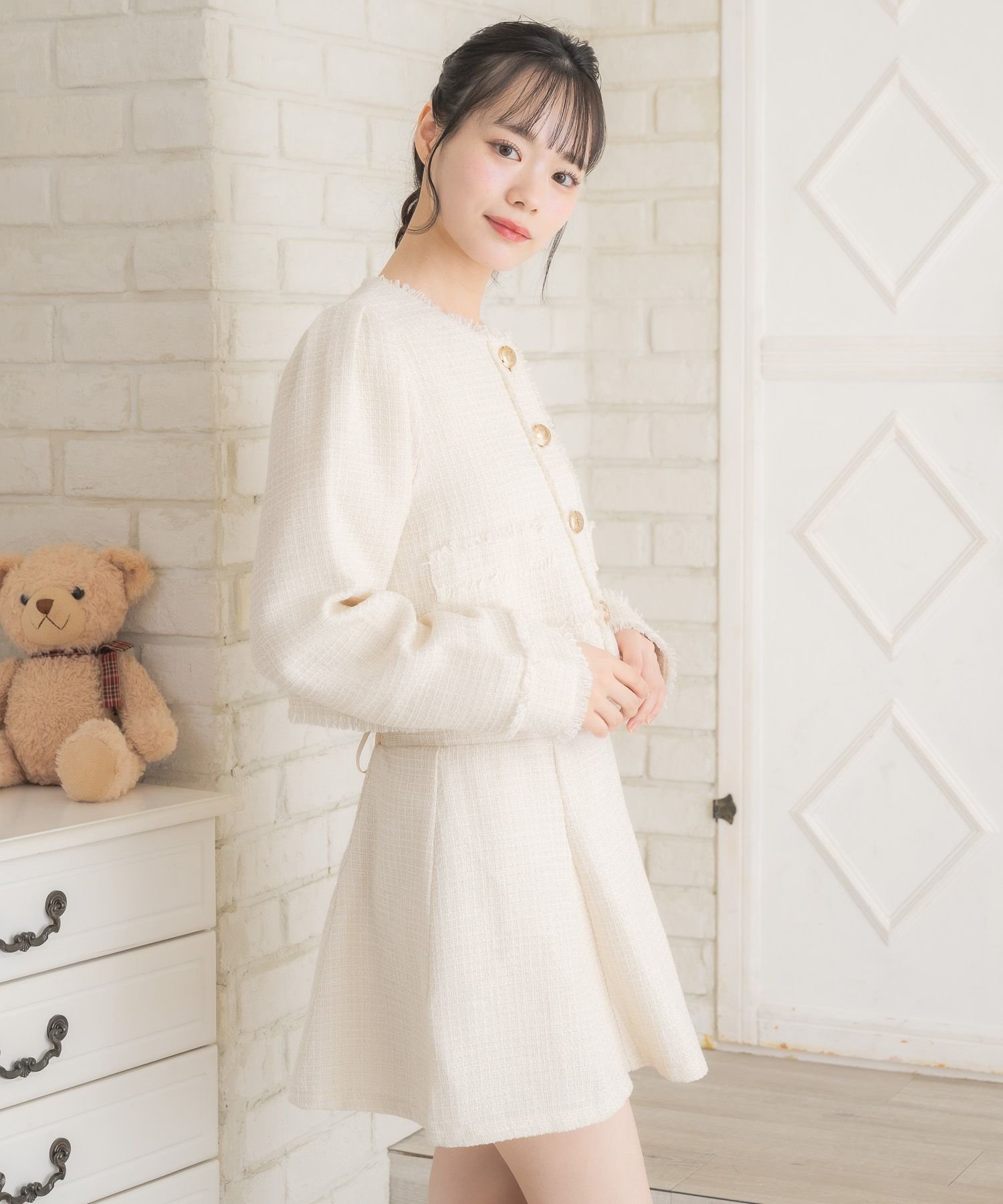 RETRO GIRL｜【セットアップ対応】プレート付ラメツイードJK | Rakuten