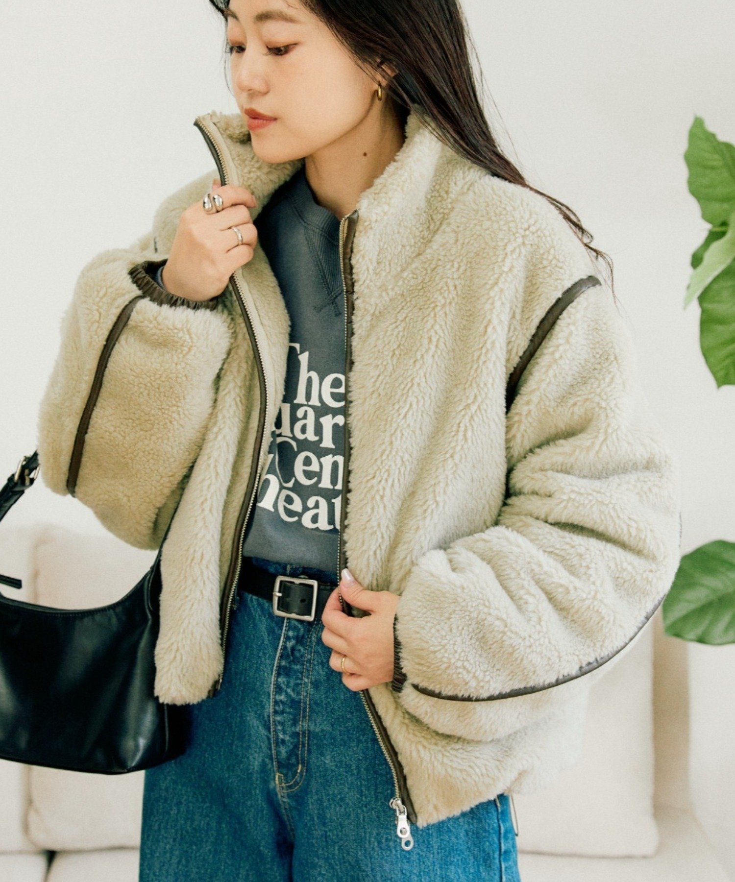 CIAOPANIC TYPY｜【ぬくかる】2WAYふわボアスタンドジャケット