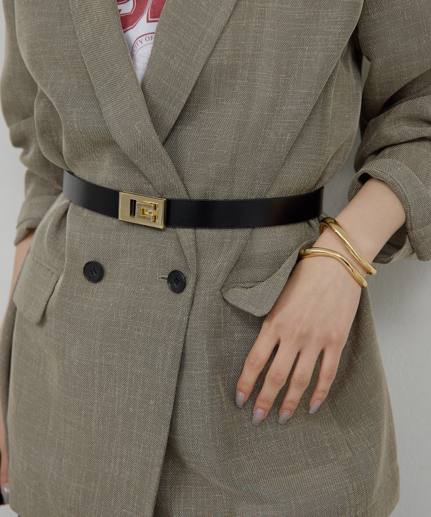 GALLARDAGALANTE｜《ウエスト調整自由自在!》スクエアバックルベルト