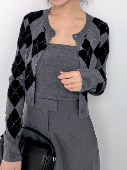 SNIDEL｜アーガイルニットアンサンブル | Rakuten Fashion(楽天