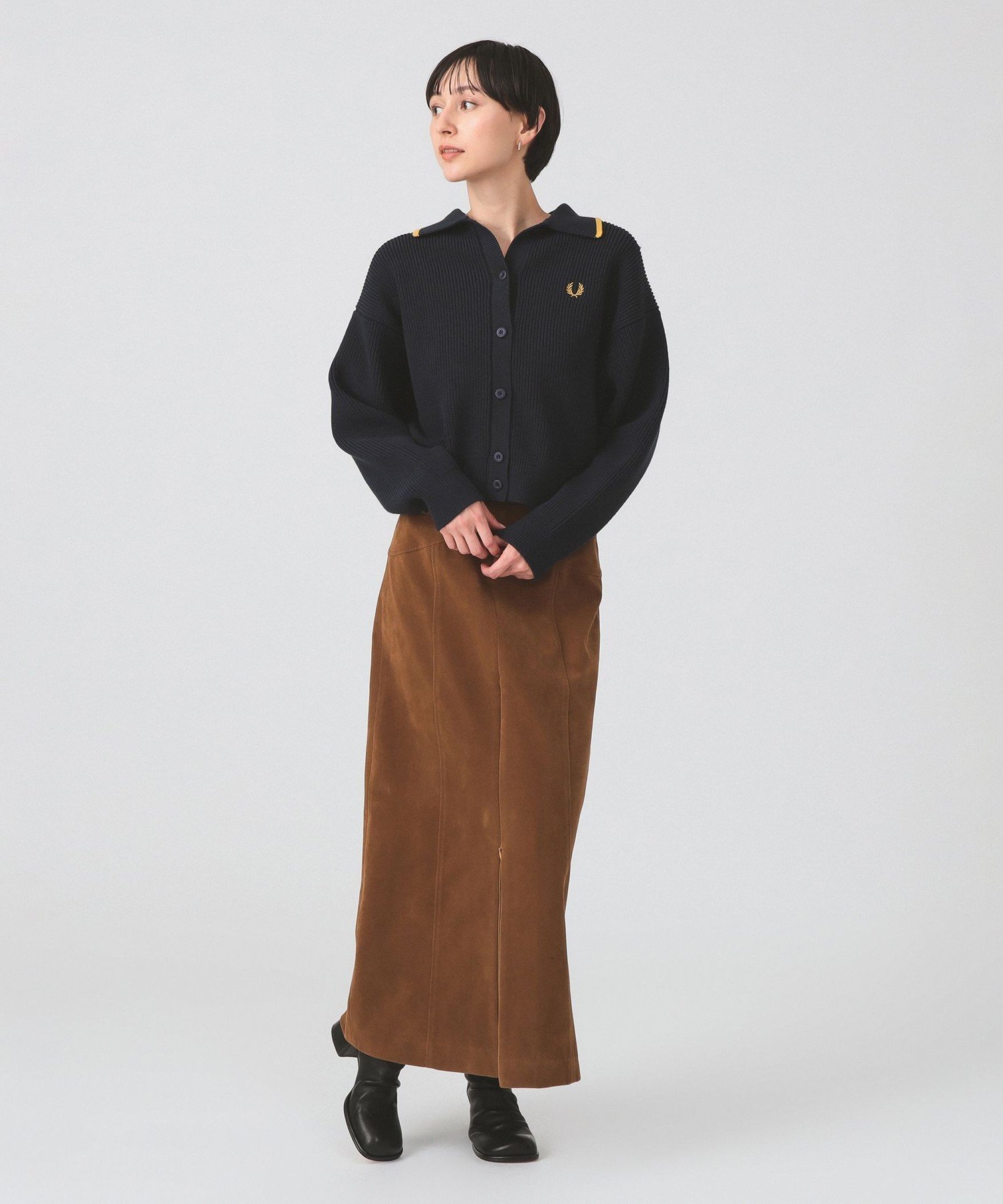 BEAMS WOMEN｜【SALE】【別注】FRED PERRY / Tipped Collar Cardigan