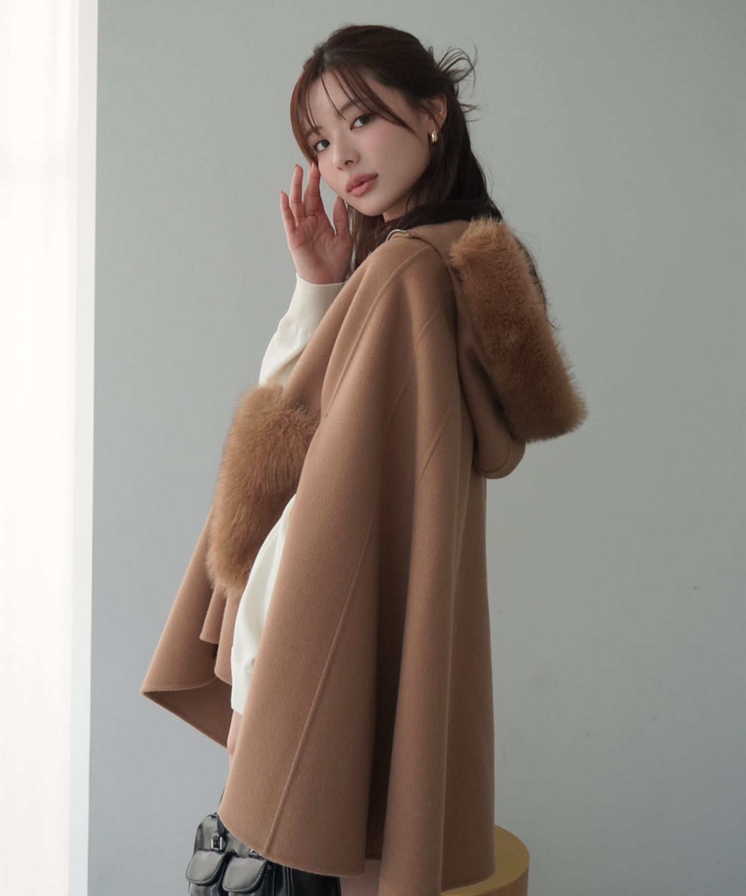 EIMY ISTOIRE｜ファーポケットスカラップマントコート | Rakuten