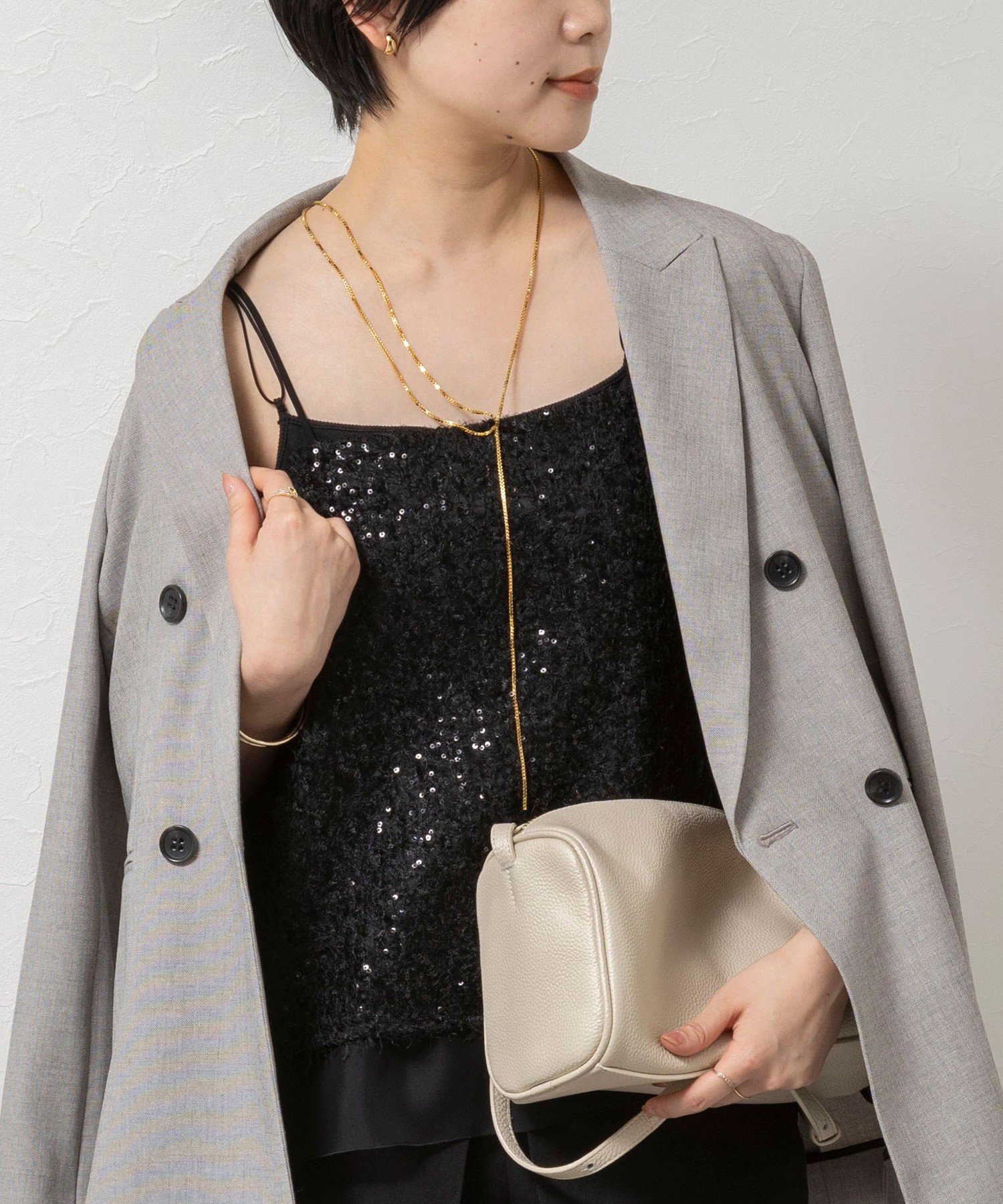 NOLLEY'S｜ウォッシャブルフェザースパンコールチュールキャミブラウス