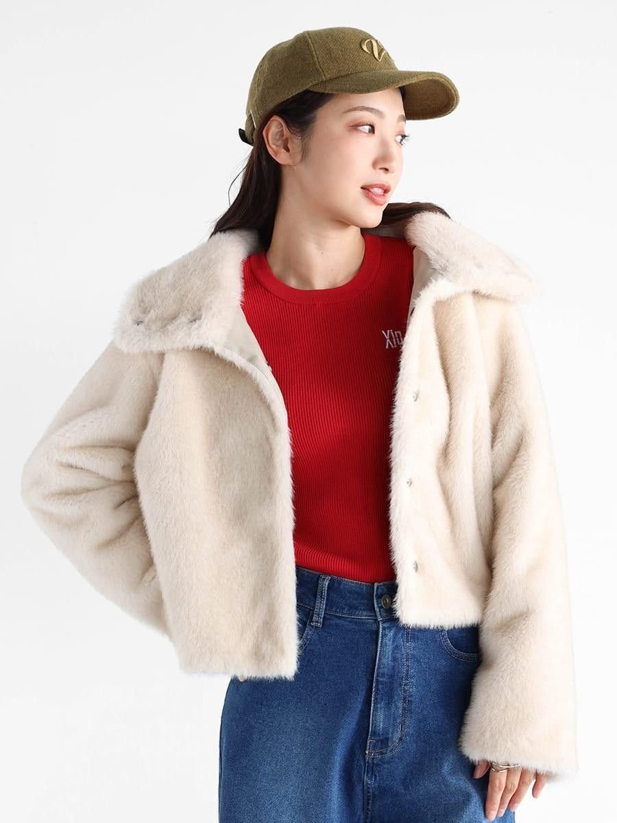 Vin｜フェイクファーショートコート | Rakuten Fashion(楽天