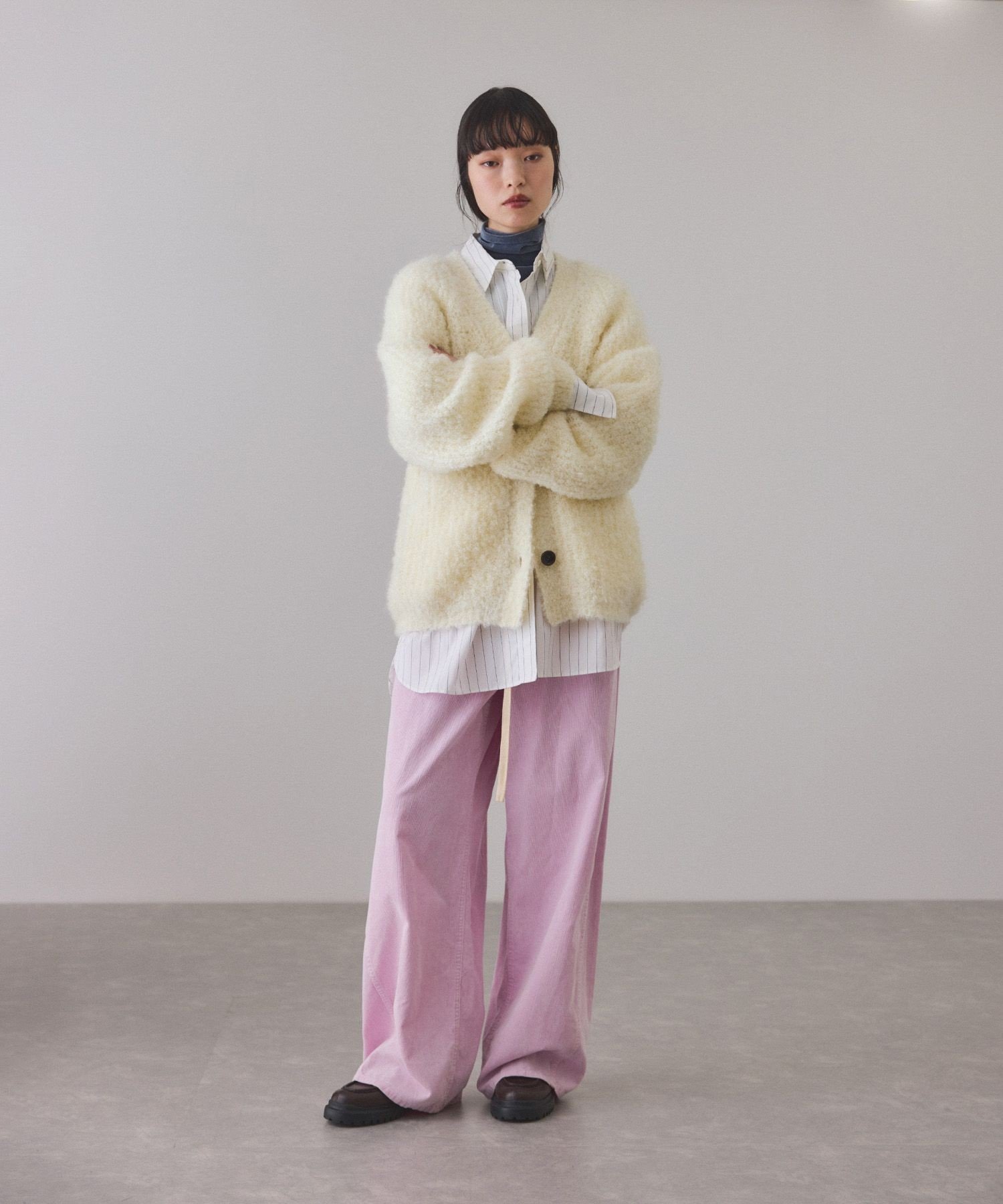 ADAM ET ROPE'｜モヘヤウールニットカーディガンブルゾン | Rakuten