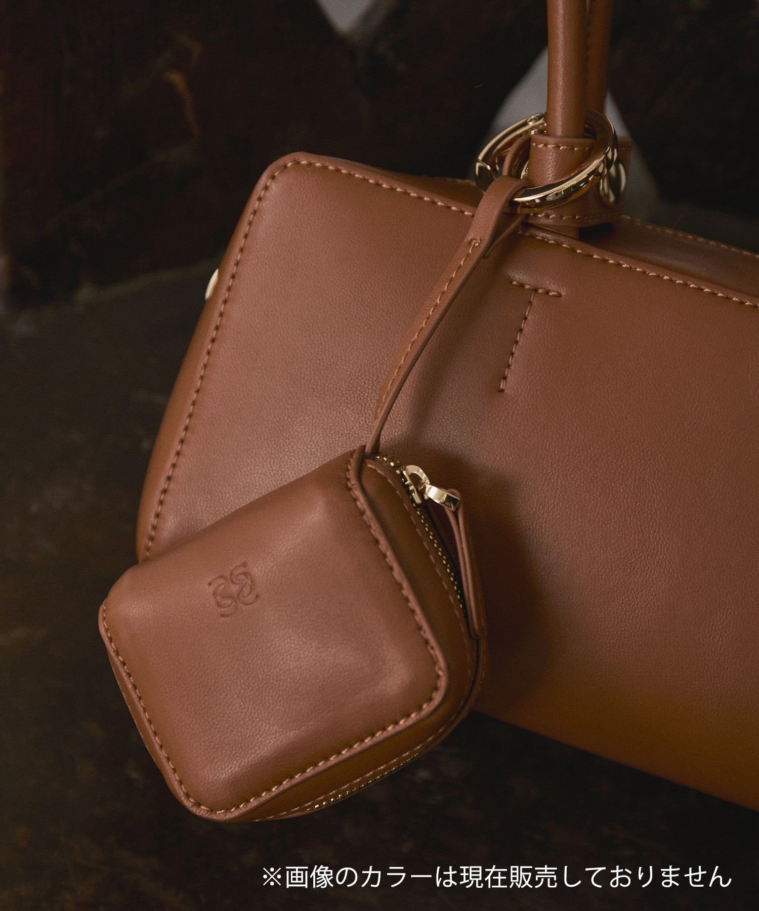 SALON adam et rope'｜ミニポーチ付きスプリットレザーワイドバッグ