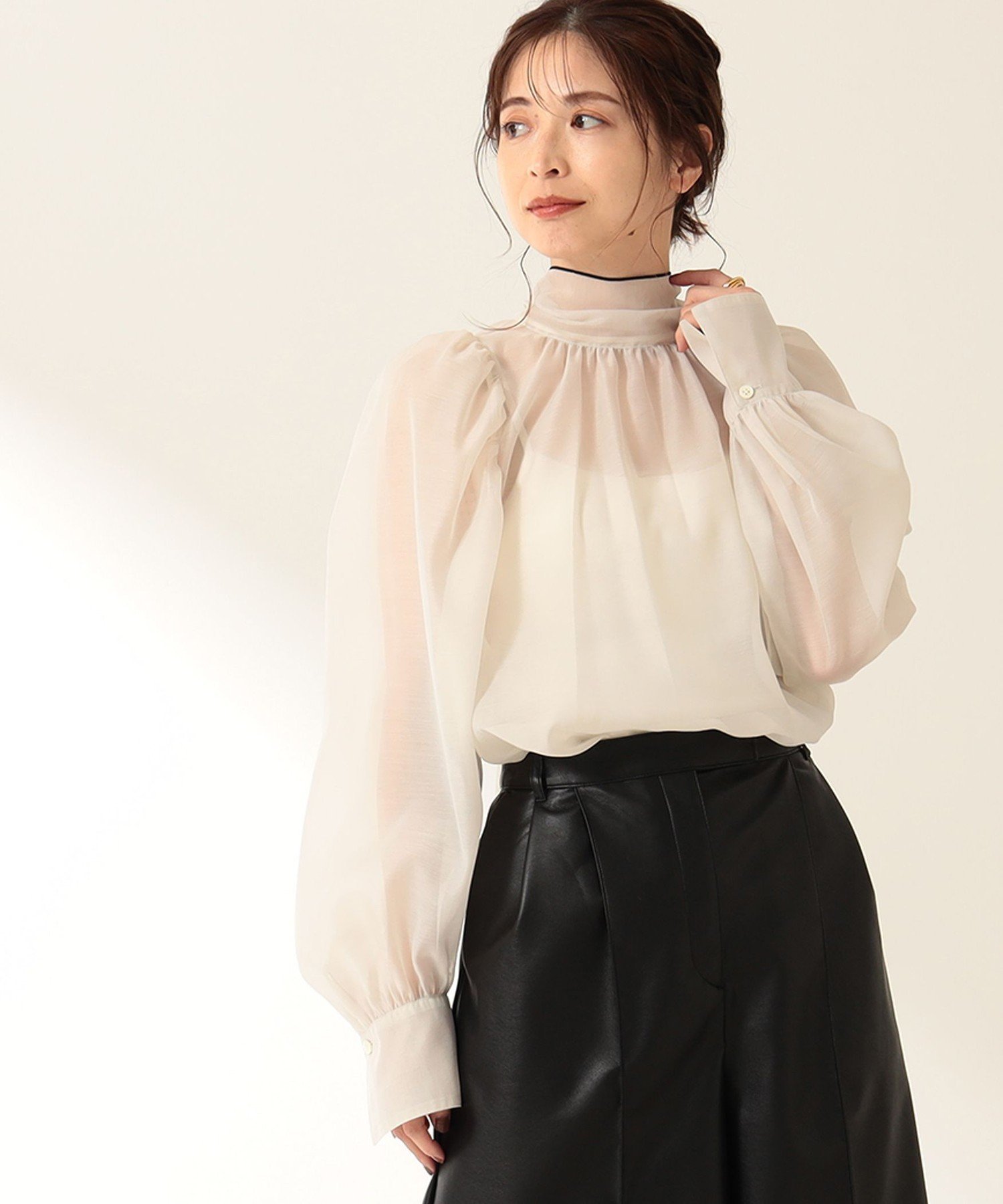 Demi-Luxe BEAMS｜【ビームスの百名品】オーガンジー リボンブラウス