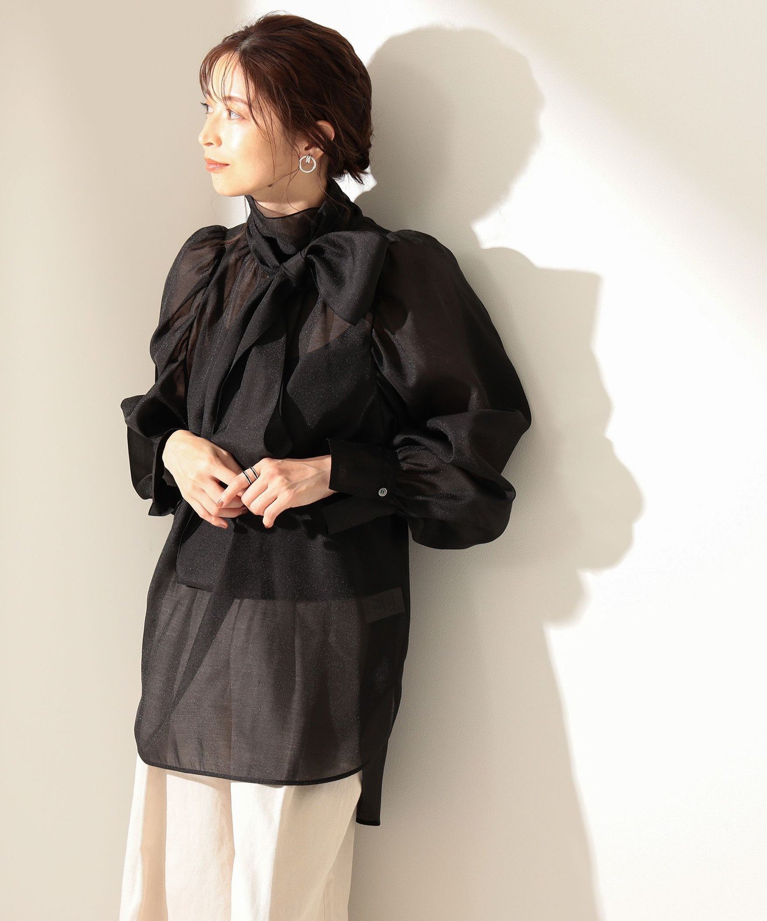 Demi-Luxe BEAMS｜【ビームスの百名品】オーガンジー リボンブラウス
