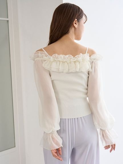 SNIDEL｜デザインシアーフリルニットプルオーバー | Rakuten Fashion