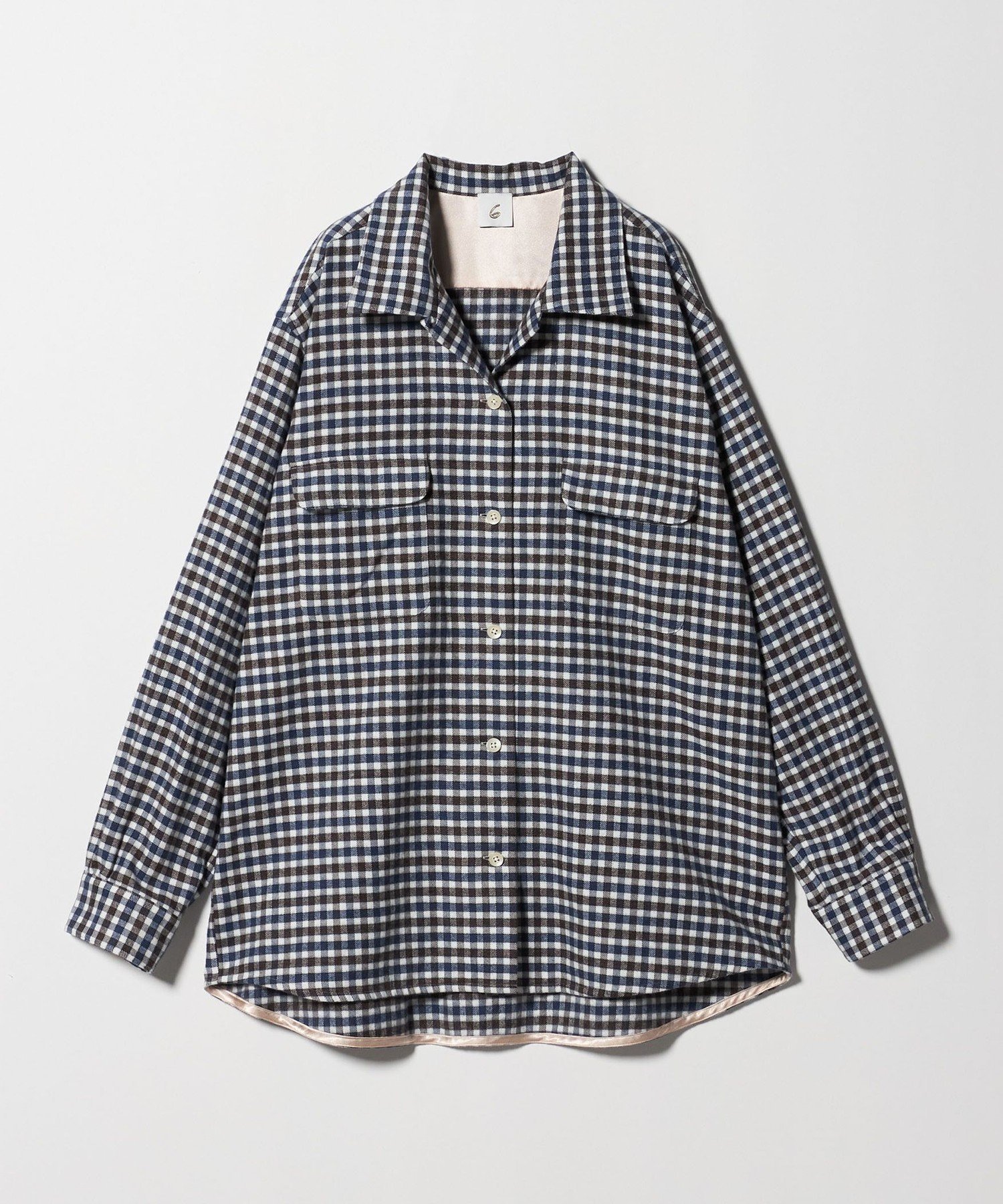 ＜6(ROKU)＞毛コットン チェックシャツ 6（ロク）の「＜6(ROKU)＞毛コットン チェックシャツ（シャツ/ブラウス