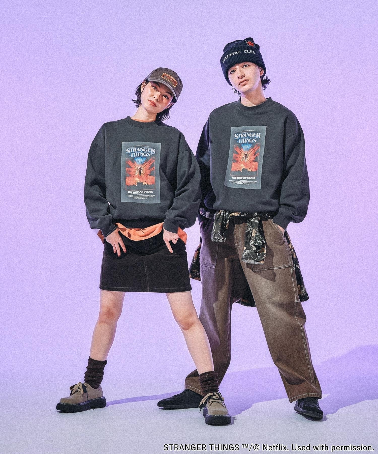 niko and ｜【STRANGER THINGS】コラボプリントスウェット