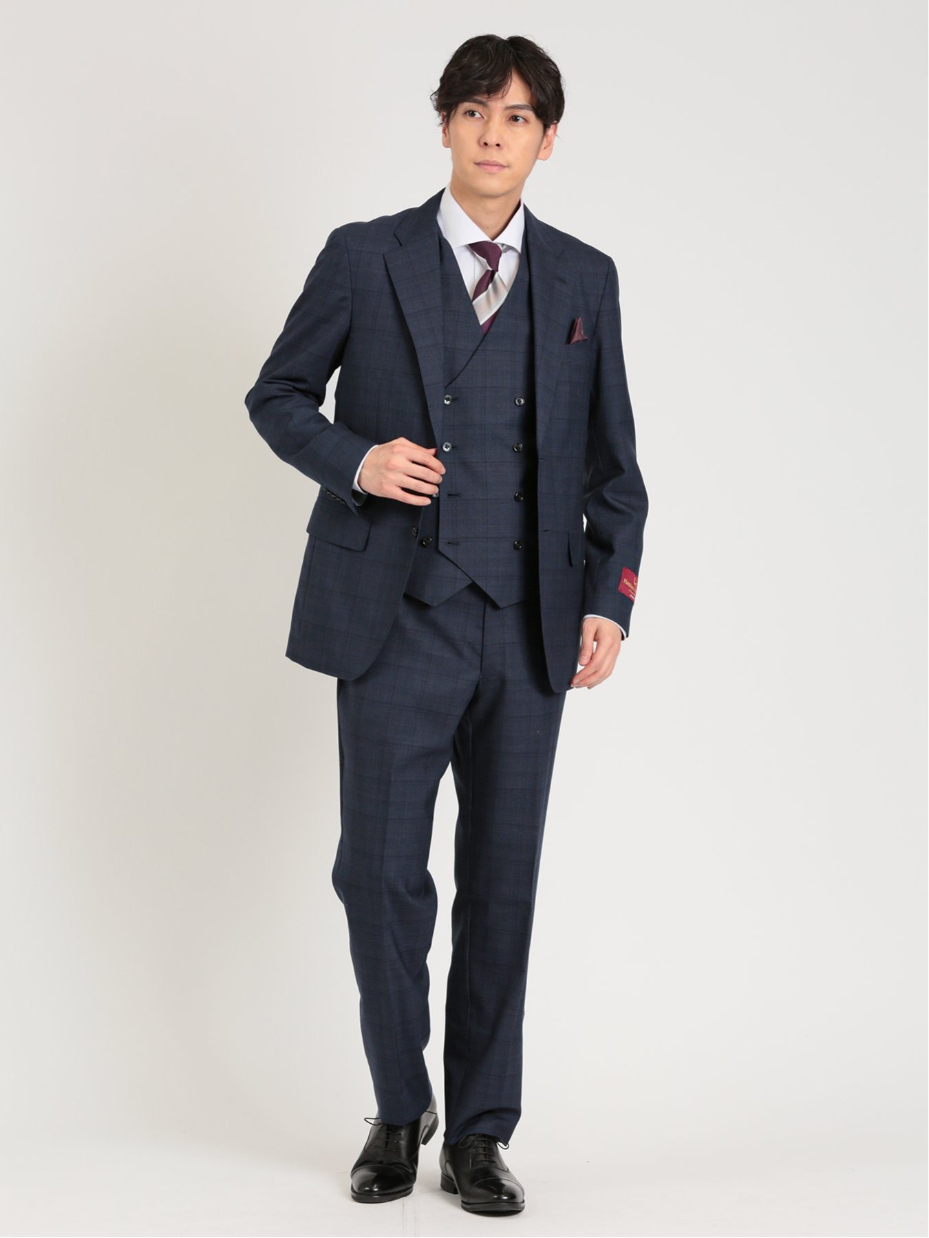 TAKA-Q｜シルク混ウール レギュラーフィット 2ボタン3ピーススーツ