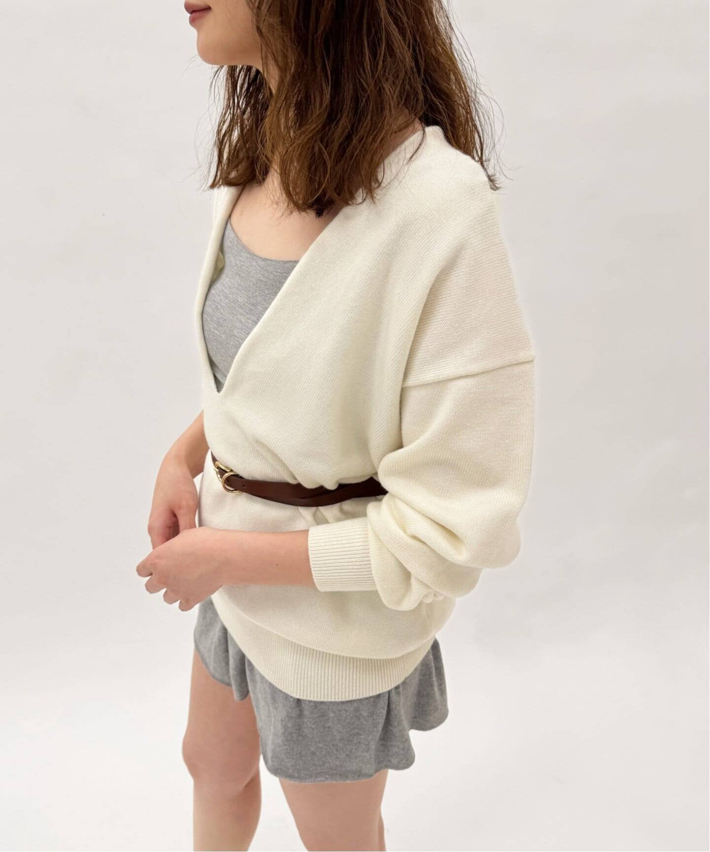 EDIT.FOR LULU｜コットンウールVネックプルオーバー | Rakuten Fashion