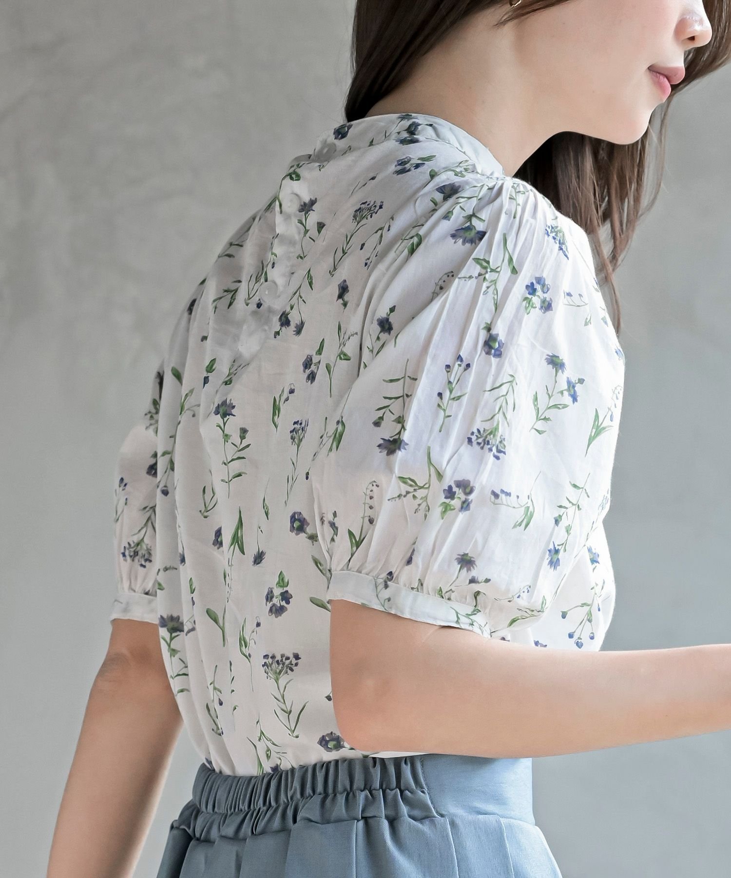 rps｜花柄プチハイネック7分袖ブラウス | Rakuten Fashion(楽天