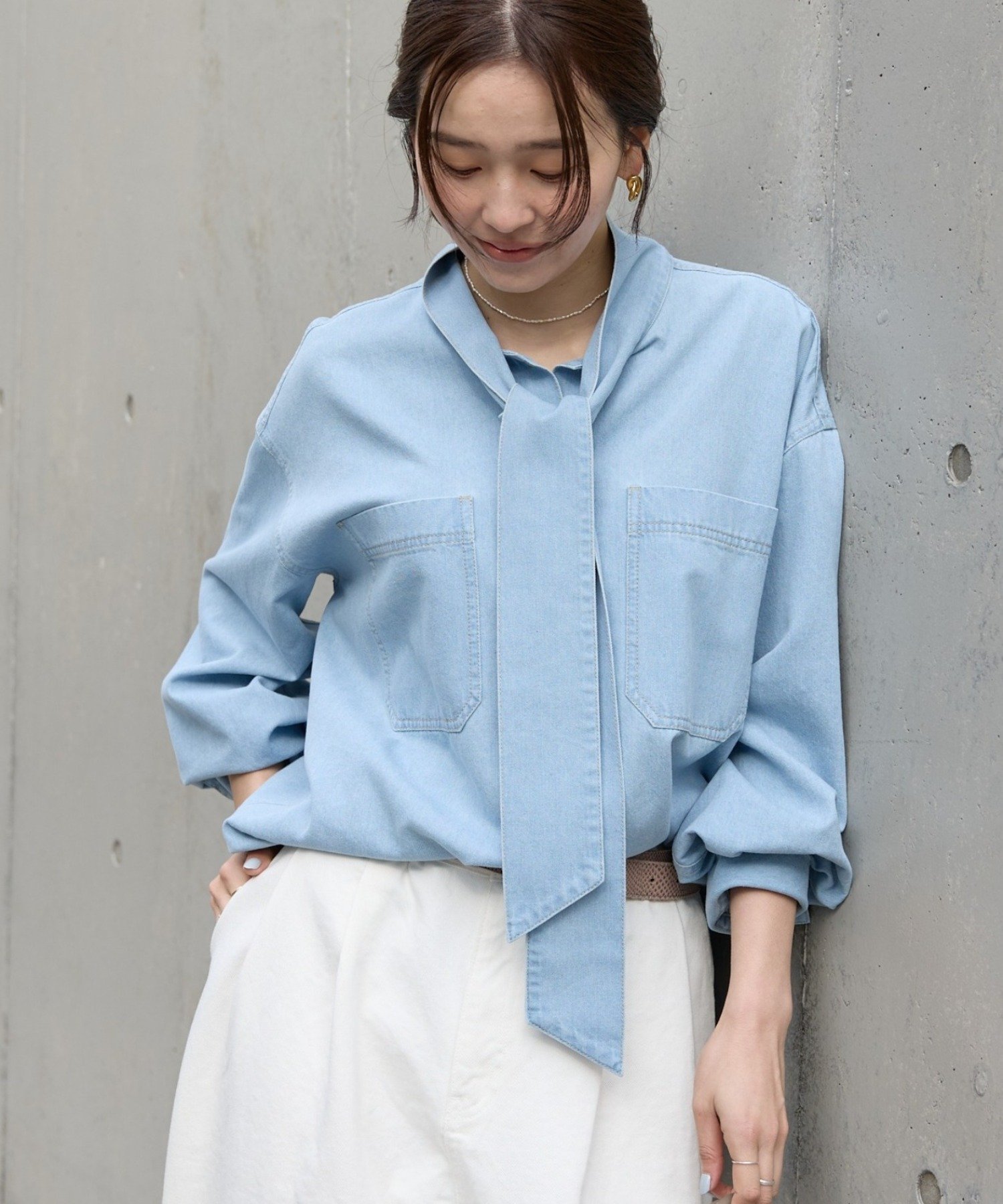 RIVE DROITE｜【新色追加/抜け感】デニムボウタイシャツ | Rakuten
