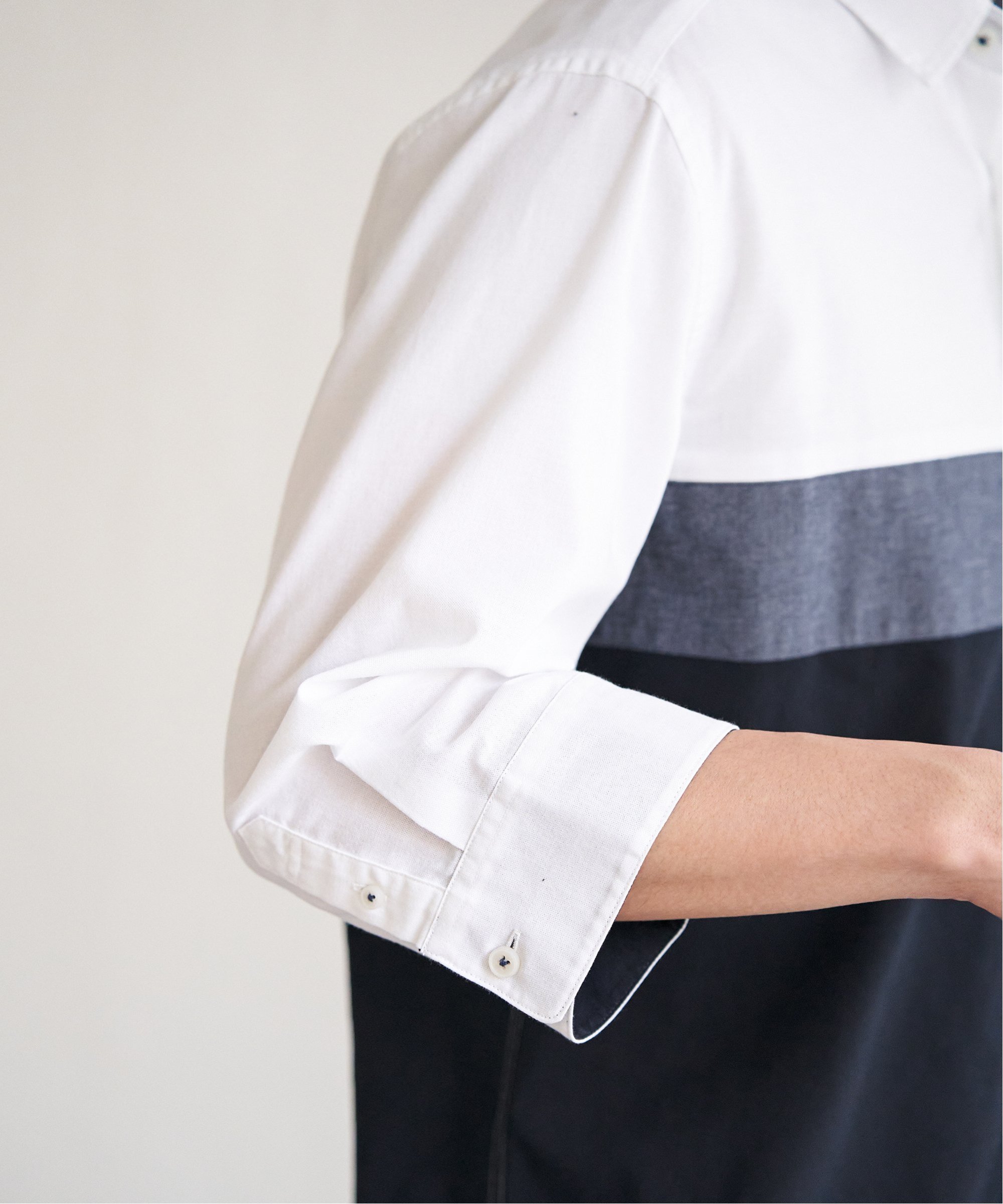 ikka｜7分袖オックス胸切り替えシャツ | Rakuten Fashion(楽天