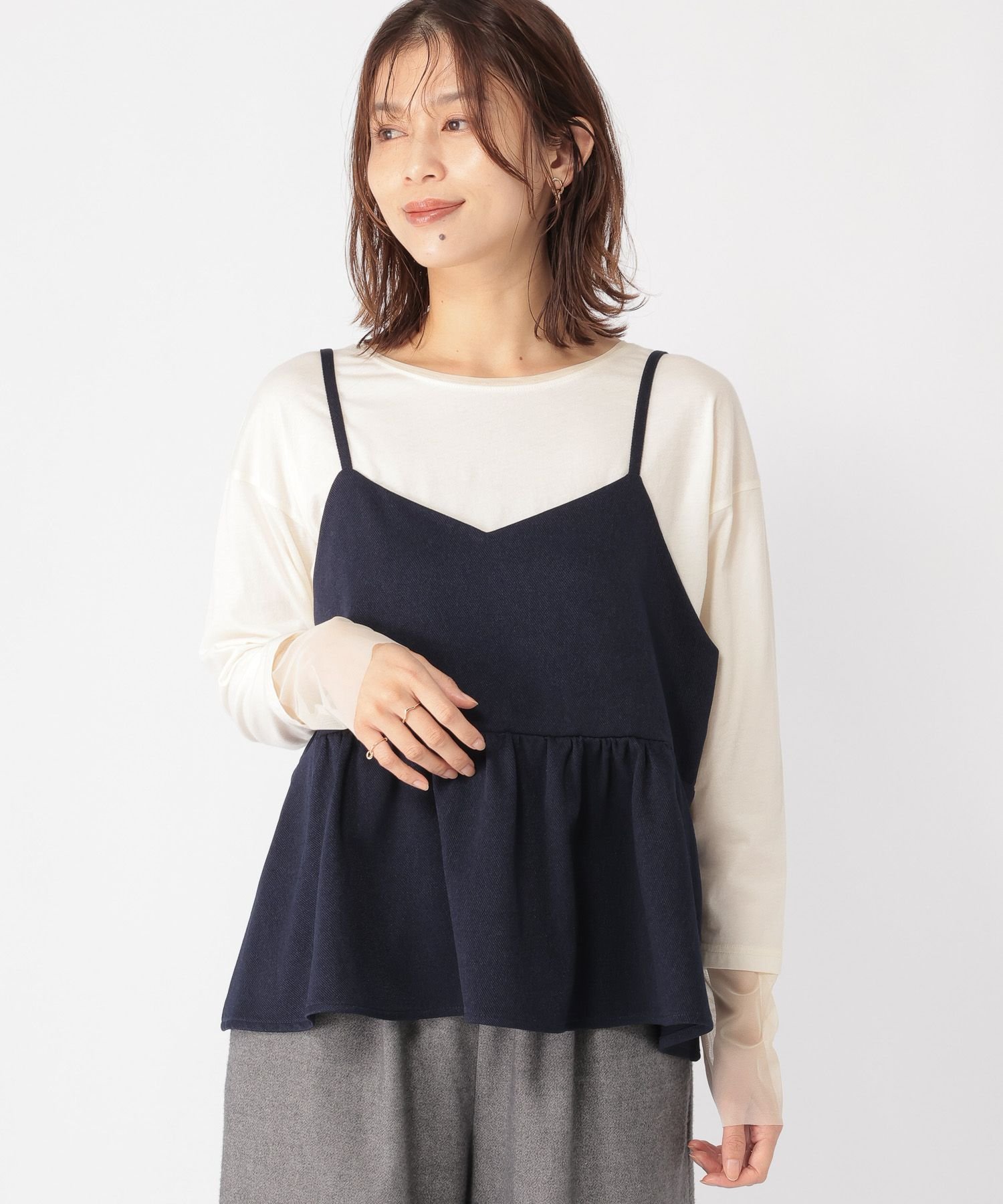 studio CLIP｜【WEB限定】アイロンいらずキャミソール[プラスサイズ