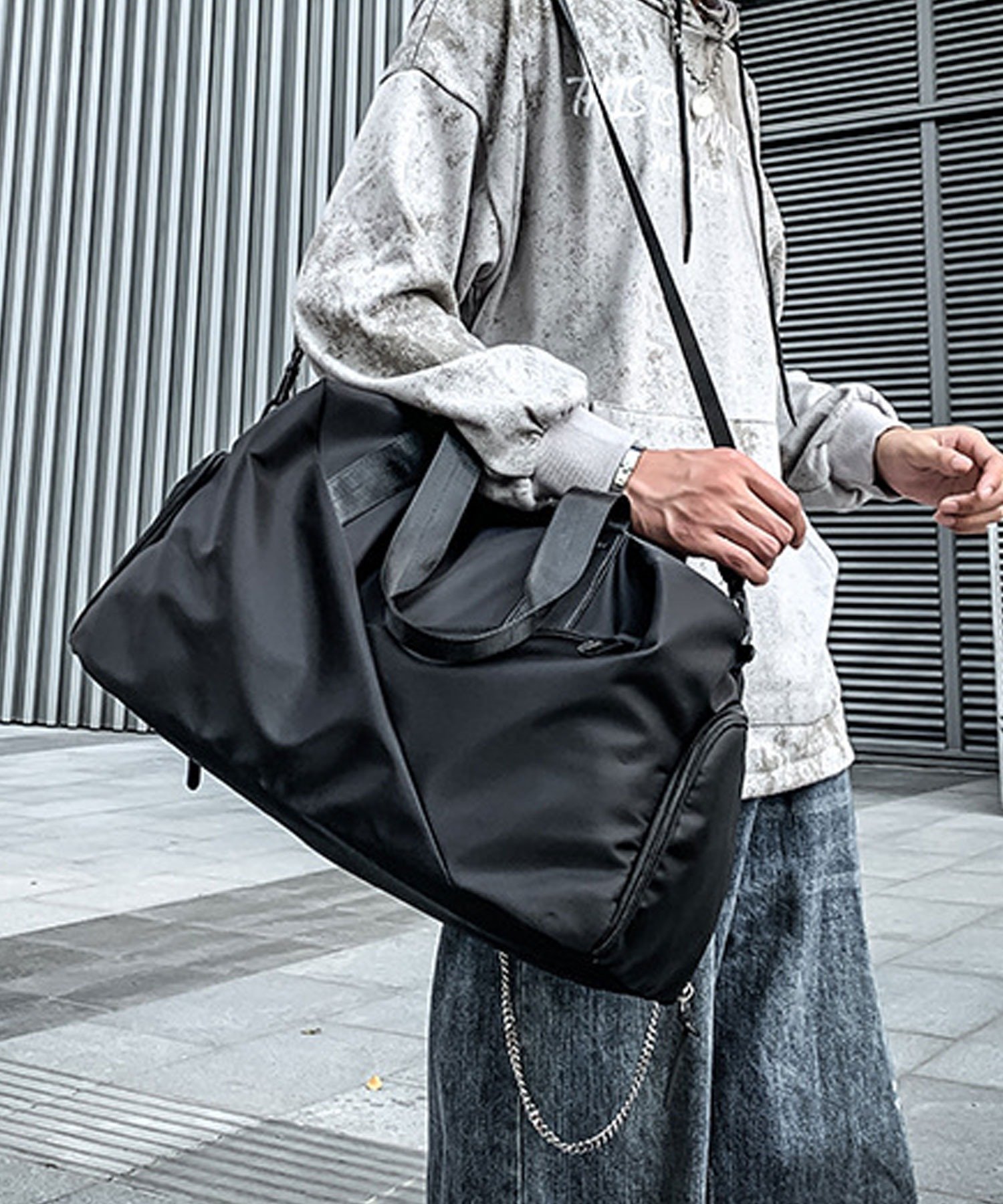 florist｜【2way】独立シューズポケットクロスタックトラベルバッグ