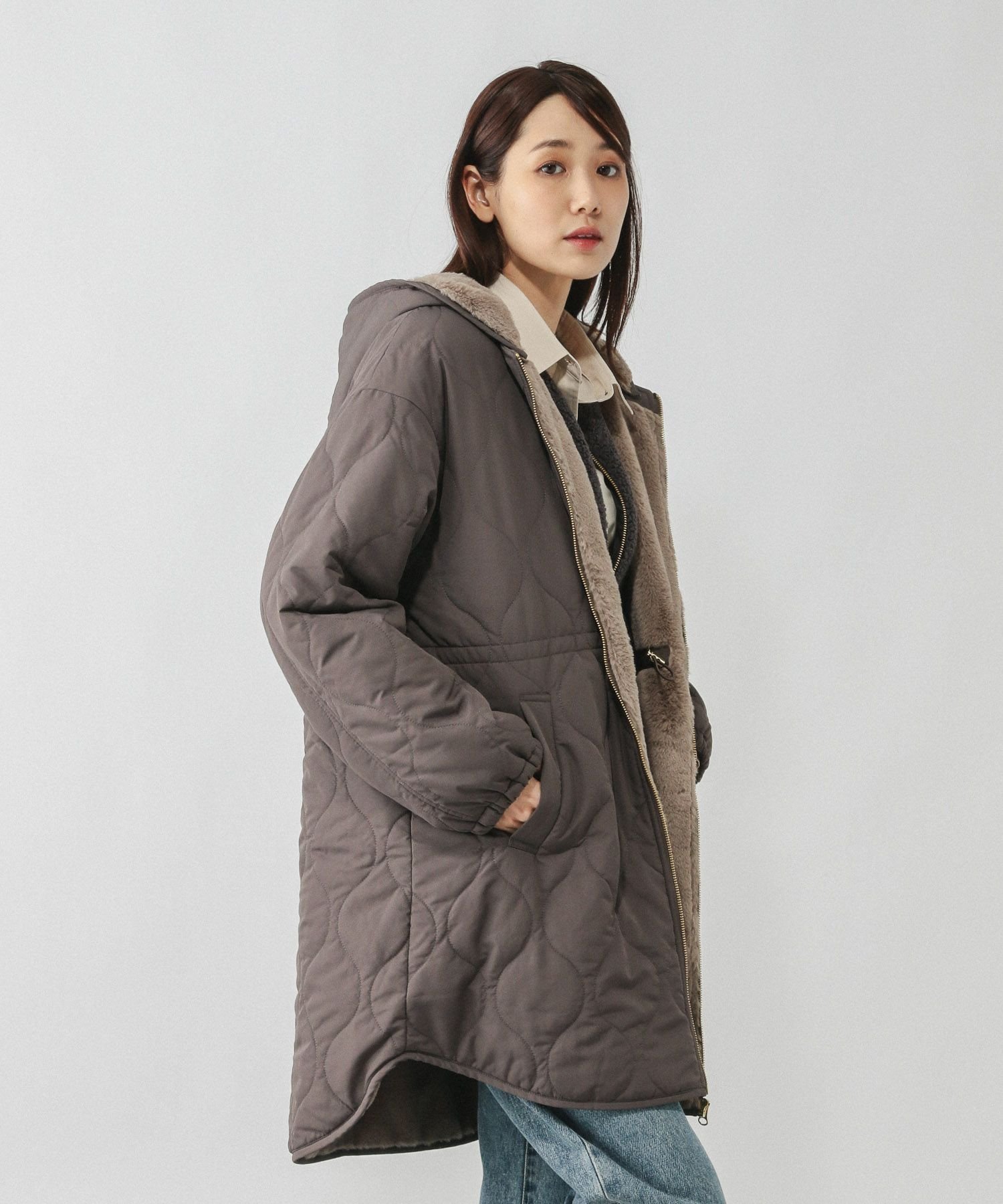 GLOBAL WORK｜撥水キルトファーコート/499671 | Rakuten Fashion(楽天