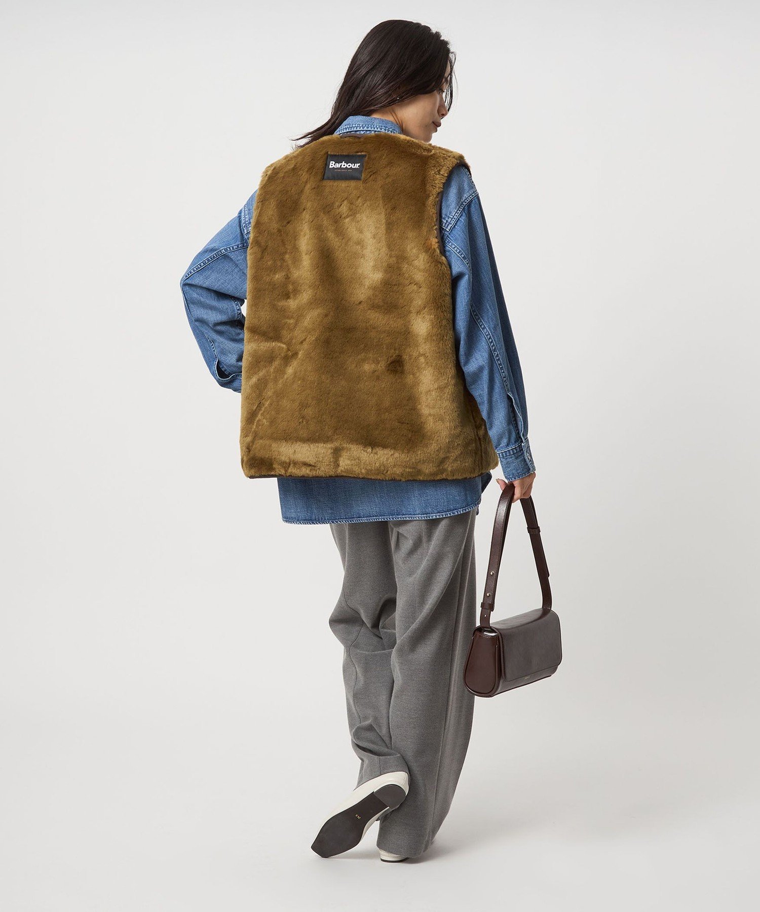 【新品】Barbour リバーシブル フェイクファー コーデュロイ ベスト UNITED ARROWS green label relaxing｜【別注】<Barbour>リバーシブル