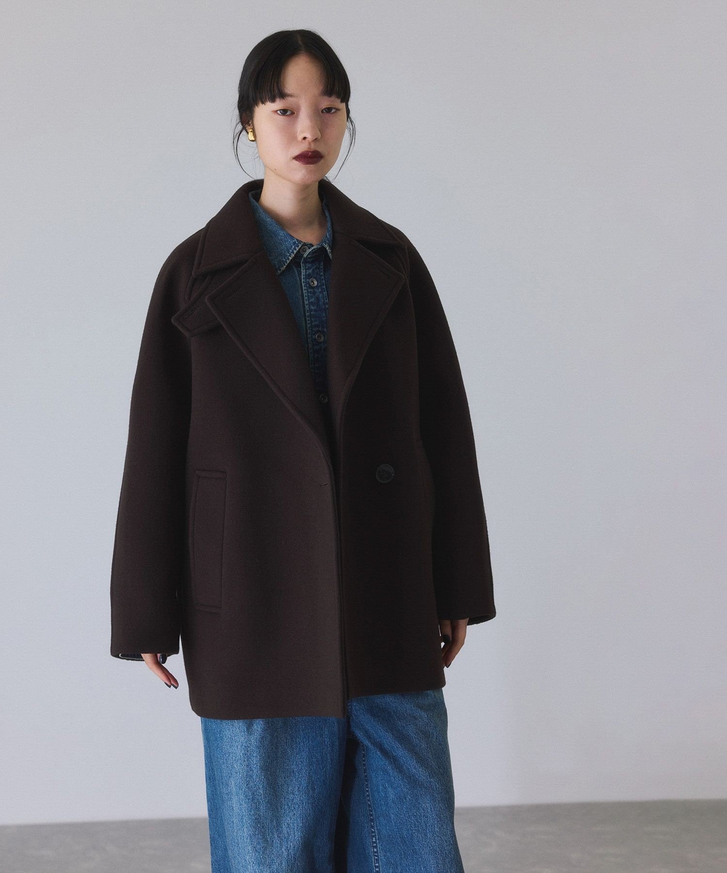 ADAM ET ROPE'｜ウールボンディングミドルコート | Rakuten Fashion